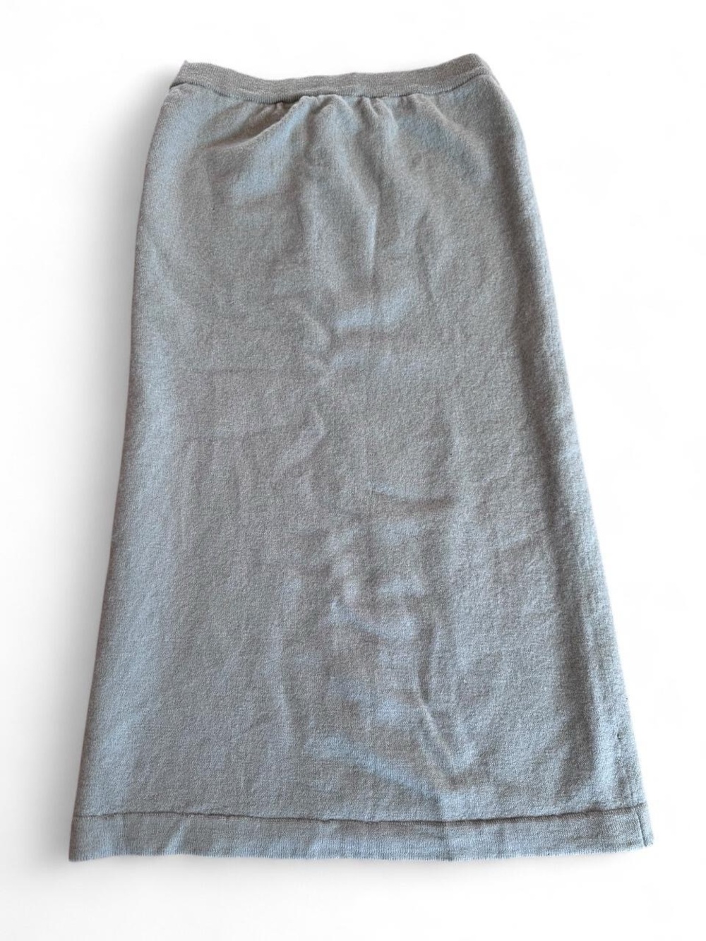 Vintage Calliope 100% Wool Classic Women’s Gray Knit Midi Skirt - small